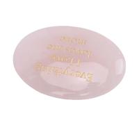 GOWENIC Pierre de Pouce Gravée en Cristal |Pierre Précieuse de Poche Inspirante pour la Méditation, le Yoga, un Ami de la Famille, un Parent (cristal rose)