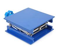 GOWENIC Plate-forme élévatrice de Laboratoire Bleue 100 X 100 Mm, Support de Levage en Aluminium, Hauteur Réglable avec Bouton à Vis pour Expériences de Chimie, Biologie, Physique