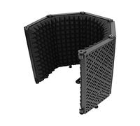 GOWENIC Pliable écran de Microphone Isolant avec Absorption Acoustique | Équipement d\'enregistrement de studio portable, conception réglable à 5 panneaux, réflecteur de réduction du bruit,