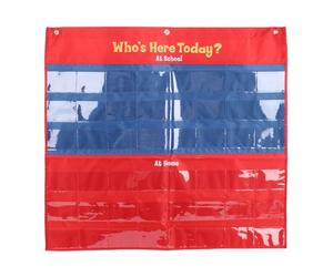 GOWENIC Pocket Tableau de Présence Avec 48 Emplacements Pour Enseignants | Conception de support mural suspendu, matériau en tissu durable, traceur de connexion en classe, organisateur de carte de