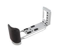 GOWENIC Poignée en Forme de L pour Appareil Photo XT30 XT30II XT10 XT20 avec Poignée en Bois, Plaque à Dégagement Rapide pour la Photographie Extérieure en Alliage D'aluminium (Silver)