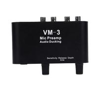 GOWENIC Préampli de Microphone, Contrôle du Volume activé par la Voix à Ducking Automatique avec Gain de 36 DB pour Microphones à Condensateur Dynamiques, Sortie D'entrée AV 6,35 Mm 3,5 Mm