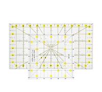 GOWENIC Règle de Quilting Rectangulaire 16,5x16,5cm 16x30cm |Outil de Mesure de Couture en Acrylique Transparent avec Point d'arrêt de Couture pour Coupe-roue de Fabrication de Machine
