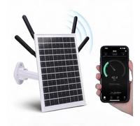 GOWENIC Routeur Modem 4G LTE 12 W à énergie Solaire, Extension WiFi 6 Solaire Extérieure 300 Mbps avec Emplacement pour Carte SIM, étanchéité IP66, Portée WiFi 150 M, Batterie 18 000 MAh (Antennes