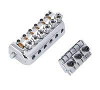 GOWENIC Silver Headless Guitar Bridge Upgrade Kit 6 String Metal | Cadeau de projet de guitare, pièces de style vintage, clés à vis, design rétro