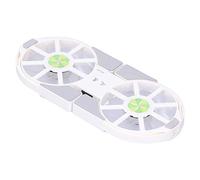 GOWENIC Support D'Ordinateur Portable Pliable, Ventilateur Double USB, | Radiateur d\'ordinateur télescopique, fonctionnement silencieux, indicateur LED bleu, conception à profil bas, avec câble USB