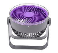 GOWENIC Ventilateur de Bureau USB Silencieux 5 Vitesses Dortoir Bureau | Breeze portable inclinable de type C, moteur sans balais 10 W, support mural à crochet, lueur LED