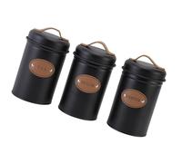 GOWENIC Verre de Rangement scellé, 3pcs -store -Diden Design Food Torage Glass Rauen Elegant for the Office (BLACK)