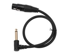 GOWENIC XLR Femelle vers 6,35mm Mâle, Câble Mono à Angle Droit | Connecteur coudé à 90 degrés, cordon équilibré pour microphone mélangeur, boîtier en métal plaqué or