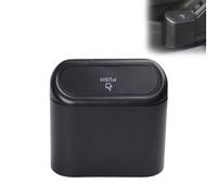 Gowfew Poubelle de Voiture Avec Couvercle - Mini Poubelle Pour Véhicule, Maison, Bureau (Noir)