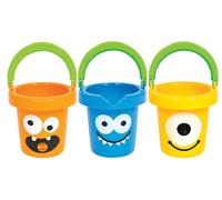GOWI 558-16 Funny Monster Lot de 3 seaux en Filet Multicolore