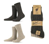 GoWith 2 paires de chaussettes d'hiver épaisses en laine d'alpaga - Unisexe - 3094