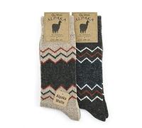 GoWith Chaussettes en laine d'alpaga pour hommes, lot de 2 paires, chaussettes de bottes confortables et confortables en laine naturelle à effet thermique pour l'hiver, gris et gris foncé, tailles