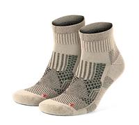 GoWith Lot de 2/4 paires de chaussettes de course pour homme et femme, chaussettes de sport rembourrées anti-ampoules sans couture, Beige - 2 paires, Large