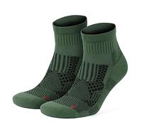 GoWith Lot de 2/4 paires de chaussettes de course pour homme et femme, chaussettes de sport rembourrées anti-ampoules sans couture, Kaki - 2 paires, Medium