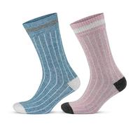 GoWith Lot de 2 paires de chaussettes en laine d'alpaga pour homme et femme - Chaussettes thermiques chaudes en laine mérinos - Chaussettes chauffantes pour bottes d'hiver, Bleu - 2 paires, 9-11