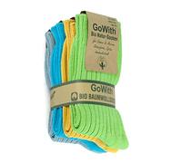 GoWith Lot de 4 à 5 paires de chaussettes unisexes 97 % coton naturel, chaussettes décontractées confortables et respirantes pour homme et femme, Multicolore - 1 - 4 paires, Large