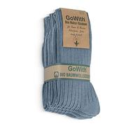 GoWith Lot de 4 à 5 paires de chaussettes unisexes en coton naturel 97 % coton, confortables, respirantes, sans couture, décontractées pour homme et femme, Multicolore, M