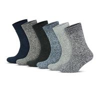 GoWith Lot de 6 à 3 paires de chaussettes norvégiennes, en laine mérinos, chaudes et épaisses, chaussettes de randonnée, chaussettes d'hiver pour homme, Lot de 6 paires (6038-6042), 43-46