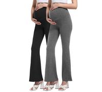 Gowjog Legging de Maternité Femme Évasé Yoga | Pantalon Grossesse, Taille Haute, Élastique, Travail, Loisirs, Sport