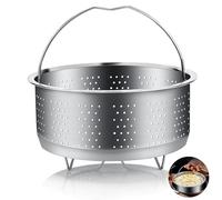 Gowkeey Panier à Vapeur, 304 Acier Inoxydable Panier Autocuiseur, Panier Vapeur, Insert pour Cuisson à Vapeur avec Poignée Recouverte, pour la Cuisson des Légumes et des Aliments (17.5cm)