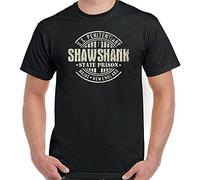 Gown Shawshank Redemption T-T-Shirts à Manches Courtes Mens Retro Movie 90s Film Stephen King Prison Top Black(XX-Large)