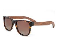 GOWOOD Lunettes de Soleil en Bois Hommes et Femmes | Lunettes de Soleil Polarisées Homme UV400 | Lunette Bois Homme Qualité Supérieure | Cadre Acétate Tortoise et Branches en Noyer (Lentilles Marron)