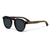 GOWOOD Lunettes de Soleil Panto Ronde en Bois Hommes et Femmes | Lunettes de Soleil Polarisées UV400 | Lunette Bois Homme Qualité Supérieure | Cadre en Acétate Tortoise et Branches en Bois de Noyer