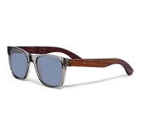 GOWOOD Lunettes de Soleil Pour Hommes et Femmes | Acétate Gris Transparente avec Branches en Bois de Noyer | Polarisées UV400 Cat3 CE (argent)