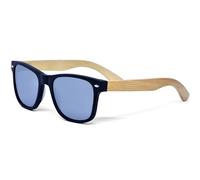 GOWOOD Lunettes de Soleil Pour Hommes et Femmes | Acétate Noire avec Branches en Bois de Bambou | Polarisées UV400 Cat3 CE (argent)
