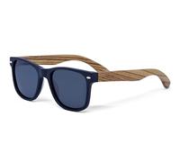 GOWOOD Lunettes de Soleil Pour Hommes et Femmes | Acétate Noire avec Branches en Bois de Zèbre | Polarisées UV400 Cat3 CE (noir)