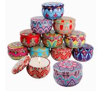 GOWTX 12Pcs Petite Boîte à Bougies en Vrac Vides de Rangement, 65ml Mini Boîte Métallique de Fabriquer des Bougies, Conteneurs Ronds avec Couvercle pour Stockage des Bougies d'Artisanat d'Art