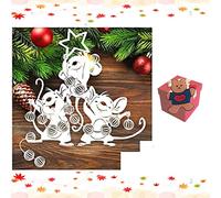 Gowxs Lot de 3 matrices de découpe en métal en forme de souris pour Noël, mariage, mariage, nœud papillon, scrapbooking, décoration, gaufrage, papier, fabrication de cartes