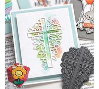 Gowxs Matrices de découpe en métal en forme de croix, fleurs en forme de croix, pochoirs de gaufrage pour bricolage, scrapbooking, album décoratif, gaufrage, fabrication de cartes + broche mignonne