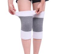 GOXQIT 1 Paire Femmes Hommes Hiver genouillères Manches Jambe épaissir Legging Bas Chaud Thermique Ski Cyclisme genouillère pour Chaudes(Grey and White)