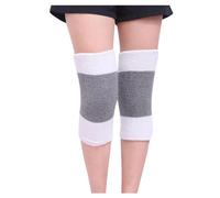 GOXQIT 1 Paire Femmes Hommes Hiver genouillères Manches Jambe épaissir Legging Bas Chaud Thermique Ski Cyclisme genouillère pour Chaudes(White and Grey)