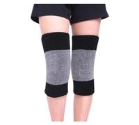 GOXQIT 1 Paire Femmes Hommes Hiver genouillères Manches Jambe épaissir Legging Bas Chaud Thermique Ski Cyclisme genouillère pour Chaudes(Black and Grey)