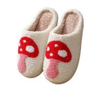 GOXQIT Christmas Warm Cotton Slippers Women Winter Comfortable Home Slides Cute Furry Reindeer Plush Sandals for Men pour Maison(MG,36-37)