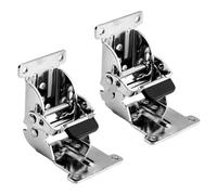 GOXQIT Lot de 2 Supports de Table pliants Pratiques avec charnières et mécanisme de Verrouillage, Accessoire Portable for projets de Meubles et Fournitures pour Bureau(Silver)