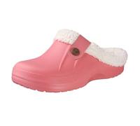 GOXQIT Men Cotton Slippers Winter Women Short Plush Casual Waterproof Garden Shoes Fur Furry pour Maison(Pink,40-41(9.6-9.8 inch))