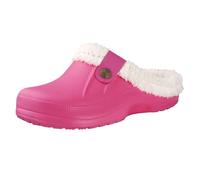 GOXQIT Men Cotton Slippers Winter Women Short Plush Casual Waterproof Garden Shoes Fur Furry pour Maison(Rose Red,40-41(9.6-9.8 inch))