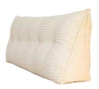 GOXQIT Oreiller de tête lit Triangulaire, Coussin Bureau, Dossier So FA, Lecture Toutes Saisons, décoration Maison, Amovible et Lavable pour Maison(White,120x50x20CM)