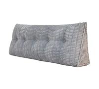 GOXQIT Oreiller de tête lit Triangulaire, Coussin Bureau, Dossier So FA, Lecture Toutes Saisons, décoration Maison, Amovible et Lavable pour Maison(Gray,120x50x20CM)