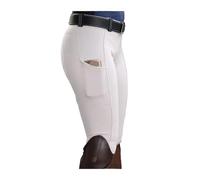 GOXQIT Pantalon D'équitation Collants d'équitation for Femmes avec Poches et rehaussement des Hanches, Pantalons, Culottes, Leggings pour Sport(White,S)