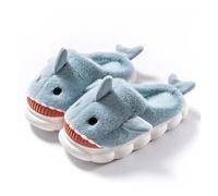 GOXQIT Pantoufles duveteuses for Femmes, Chaussures Plates d'intérieur de créateur, Mules d'hiver à Plateforme en Fourrure Douce et Chaude pour Maison(Blue,38-39)