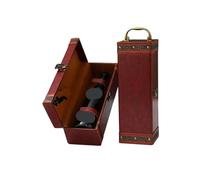 GOXQIT Sac à Vin Boîte à Bouteilles de vin en Cuir PU, Organisateur de Rangement à Domicile, Support de Transport de vin, boîte en Cuir, boîte à vin Rouge(Brown01)