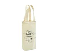 GOXQIT Sac à Vin Sac fourre-Tout réutilisable en Toile for vin Simple for Mariage, Anniversaire, Voyage, fête, Sac Double for 2 Bouteilles(Two Wine Bag)
