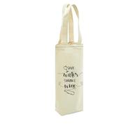 GOXQIT Sac à Vin Sac fourre-Tout réutilisable en Toile for vin Simple for Mariage, Anniversaire, Voyage, fête, Sac Double for 2 Bouteilles(One Wine Bag)