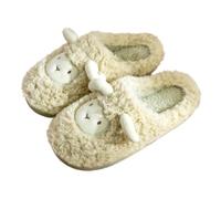 GOXQIT Winter Cotton Plush Slippers for Women and Men pour Maison(Green,36-37 Fit 35-36)