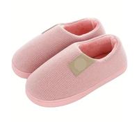 GOXQIT Winter Household Cotton Slippers Men Indoor Warm Plush Footwear Non-Slip Platform Couple Women All-in Package Shoes pour Maison(Pink,42-43)